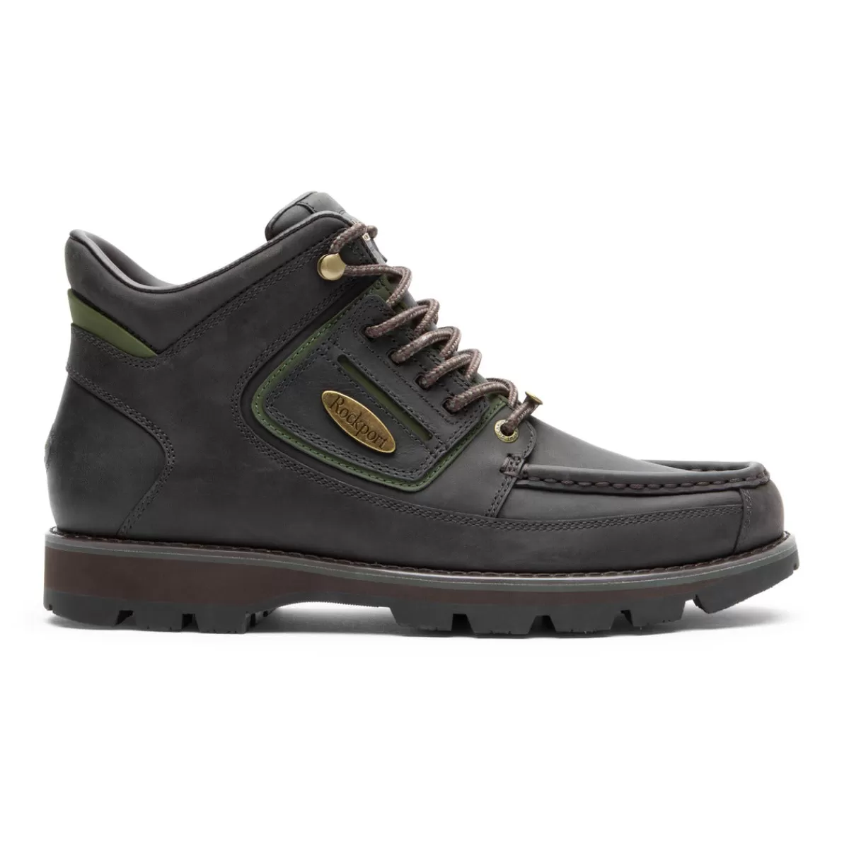 Botas>Rockport Bota Mweka impermeável Umbwe Ii masculina Lea Castanho Escuro/Verde