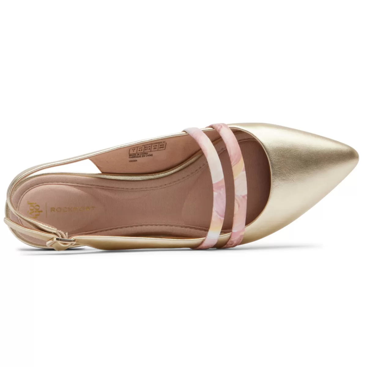 Sapatos>Rockport Mulhereses Oh alegria! Sapato Total Motion Adelyn Strappy Slingback Dourado/Rosa
