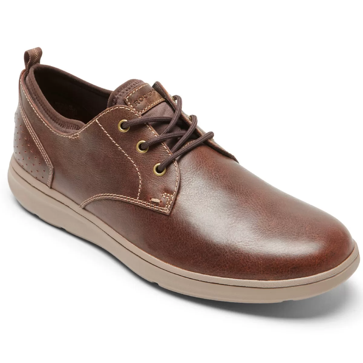 Tênis>Rockport Oxford masculino Zaden com bico liso Couro Marrom Sudão