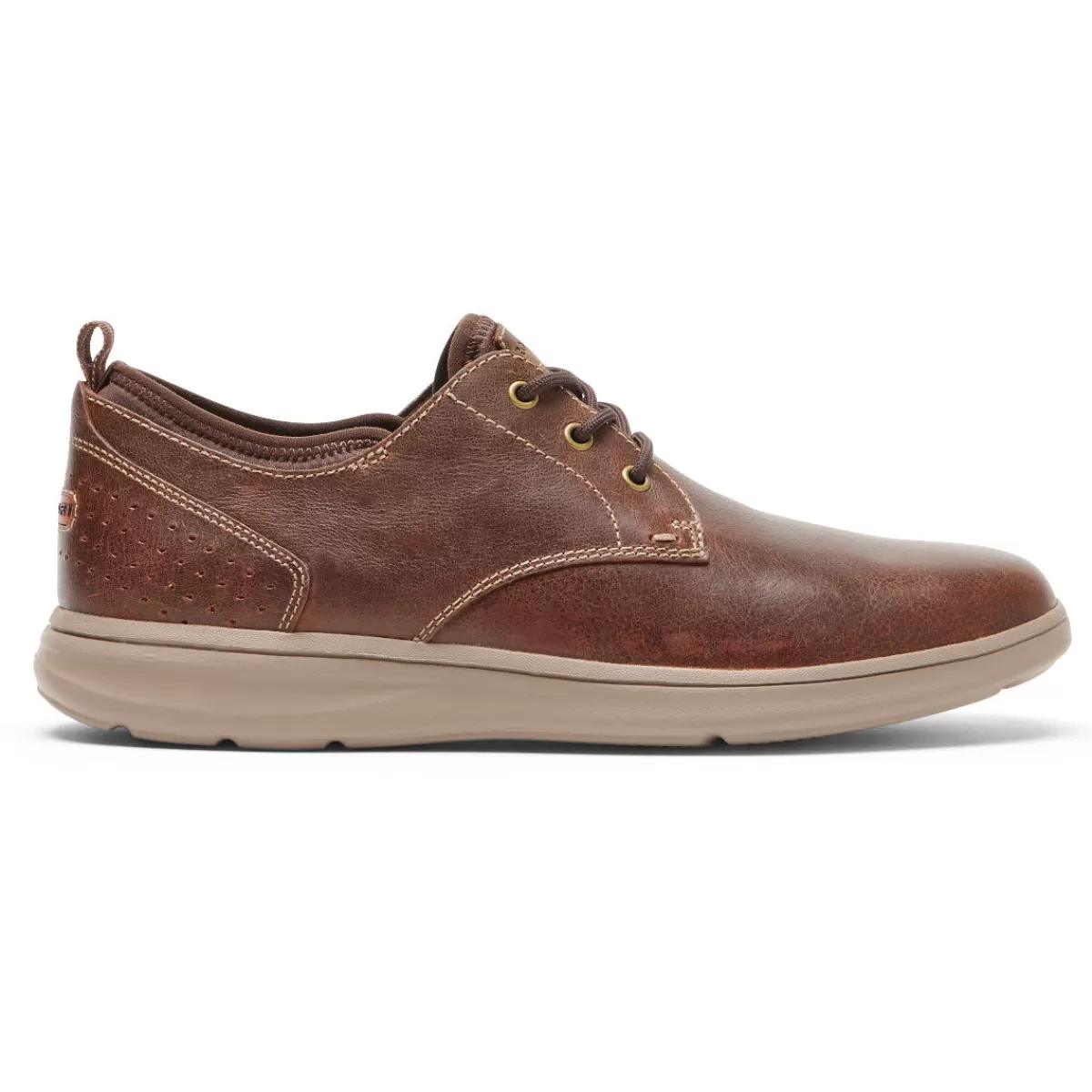 Tênis>Rockport Oxford masculino Zaden com bico liso Couro Marrom Sudão