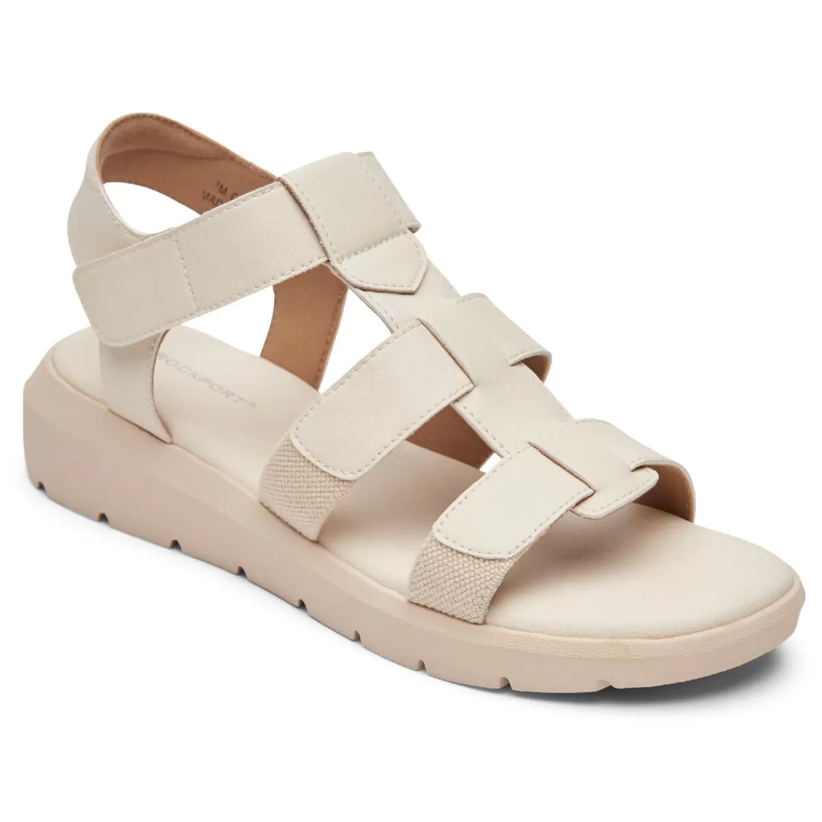 Sandálias E Cunhas>Rockport Sandália Feminina Abbie T-Strap Baunilha