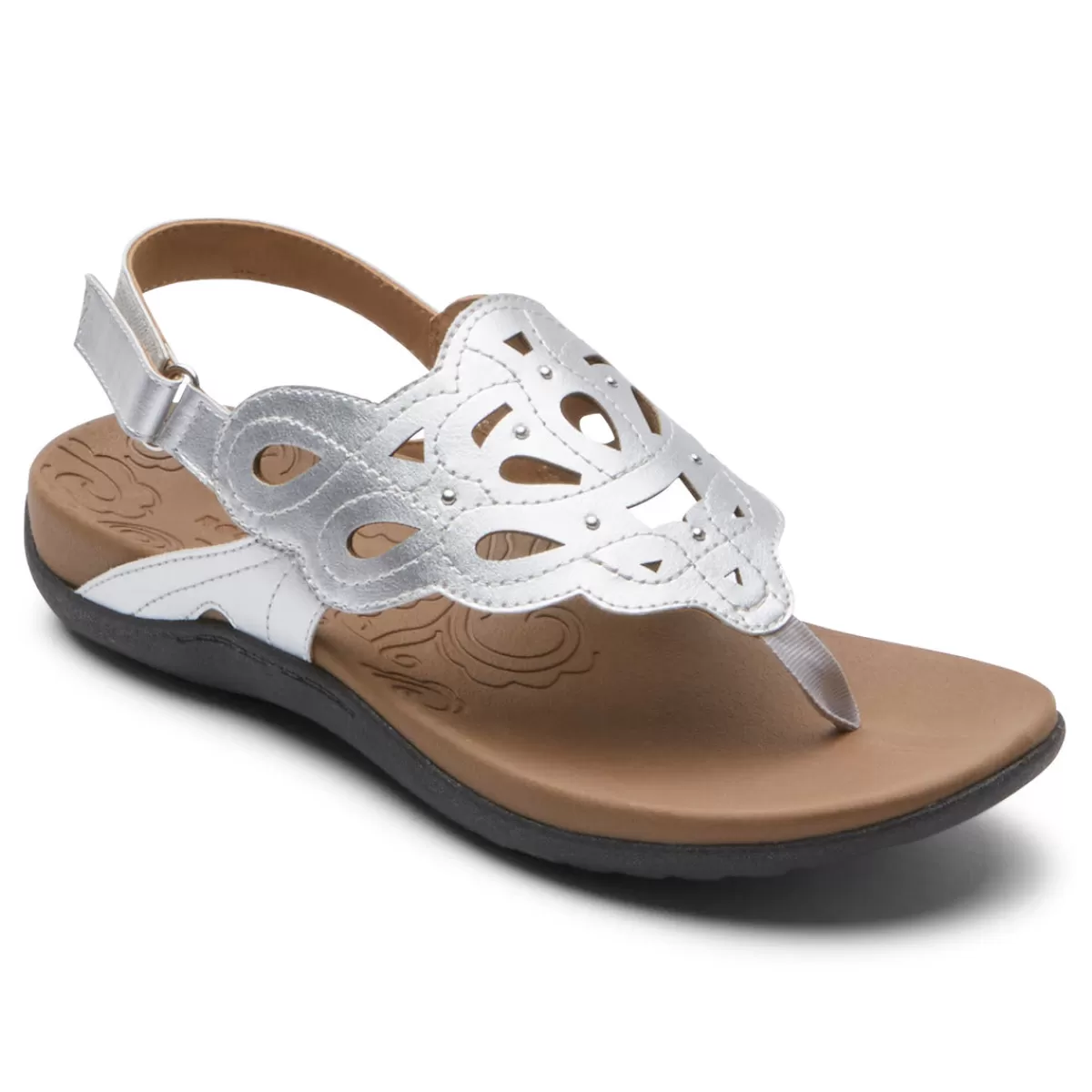 Sandálias E Cunhas>Rockport Sandália feminina Ridge Slingback Prata