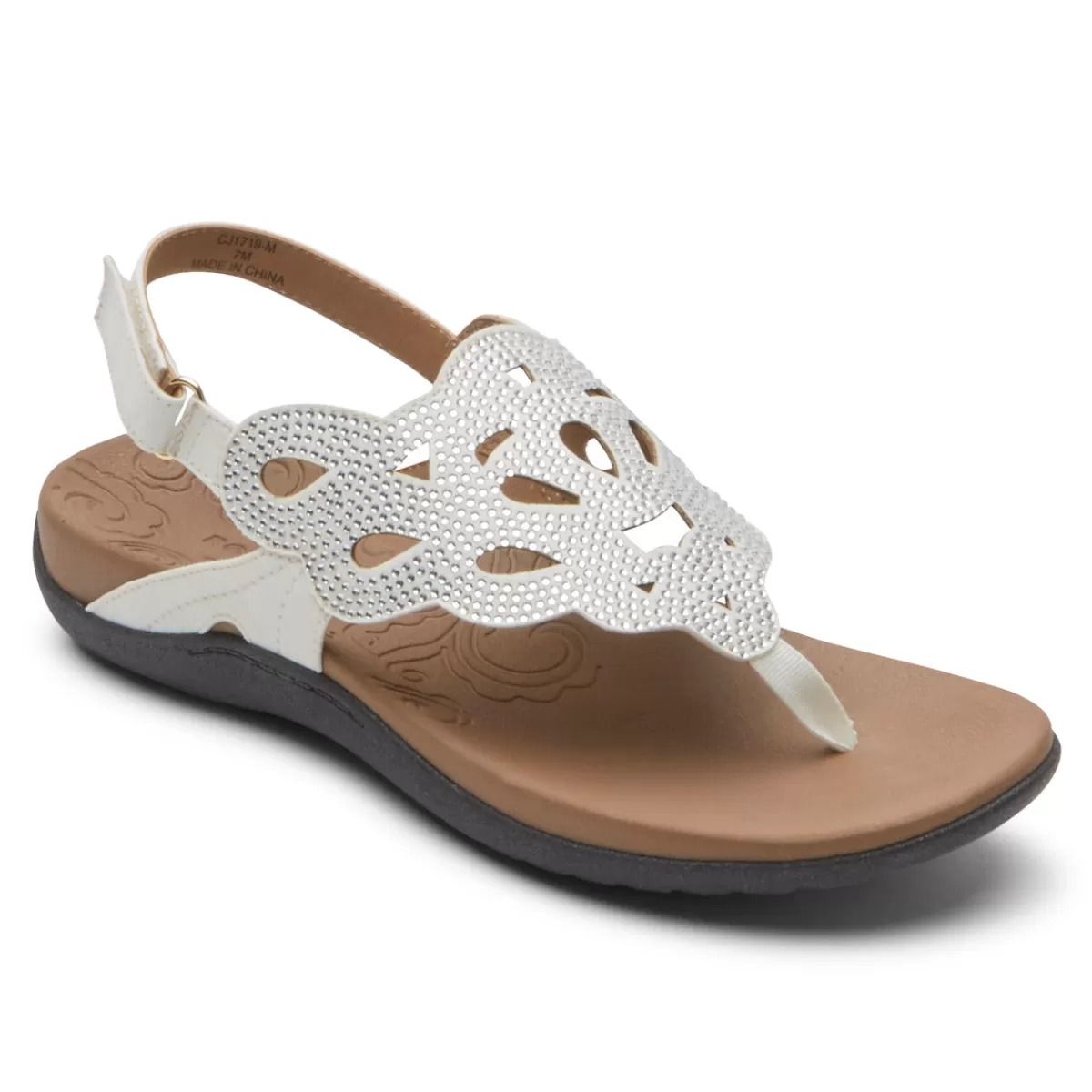 Sandálias E Cunhas>Rockport Sandália feminina Ridge Slingback Bling branco