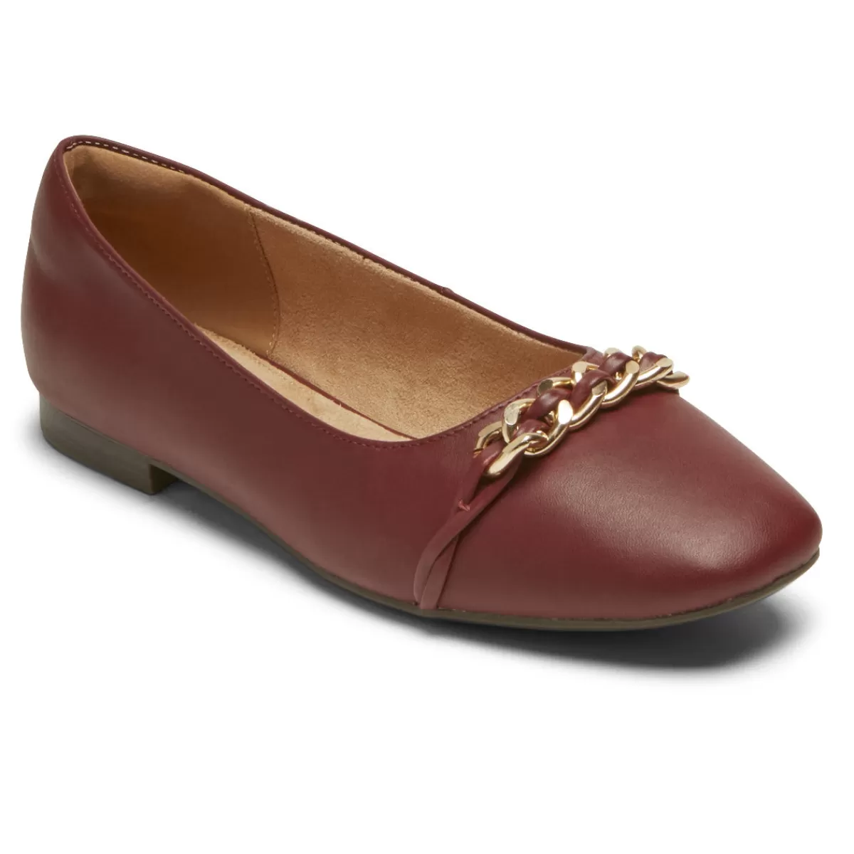 Sapatilhas>Rockport Sapatilhas femininas Zoie Chain Ballet Porto Tawny Lthr